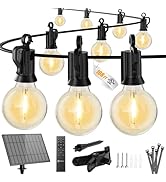 Brightown 108FT Solar String Lights Outdoor with Remote and 52 LED Shatterproof Bulbs, Dimmable &amp;...