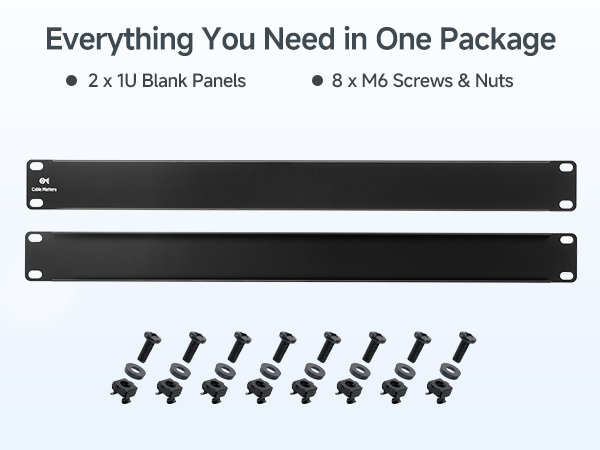 Cost-Effective 2-Pack 1U Blank Panels for Network Racks