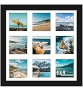 DUENPY 14x14 Picture Frame, 4x4 Collage Picture Frame, Displays Nine 4x4 inch Photos, or 14x14 (W...