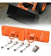 Tractor Bucket Grab Hooks, 1/4" Bolt On Grab Hooks with 1/2" Shackles and 2" Receiver with Back S...