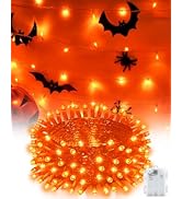 Kelumi Halloween String Lights Battery Operated, Orange Lights with Timer Waterproof 16.4ft 50 LE...