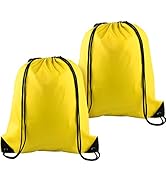 KUUQA 2 Pcs Yellow Drawstring Backpack Drawstring Bag Bulk Sports Cinch Bags String Backpack Stor...