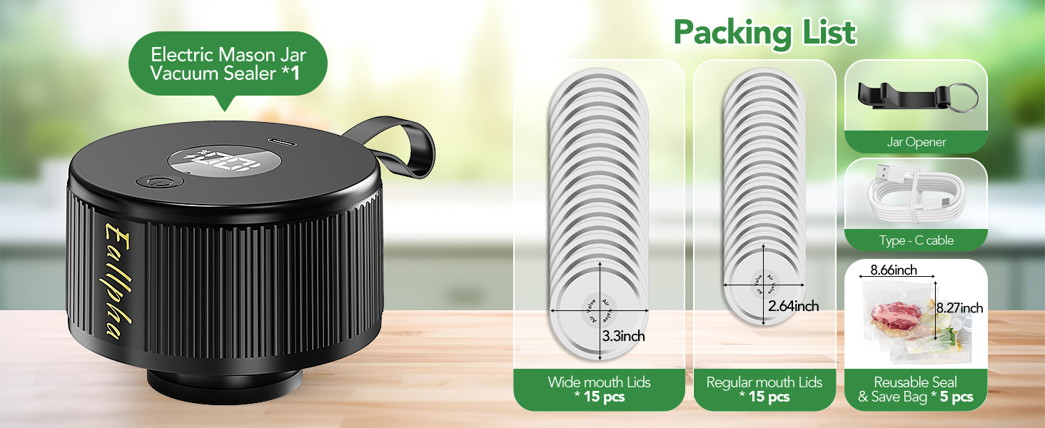 mason jars vacuun sealer kit