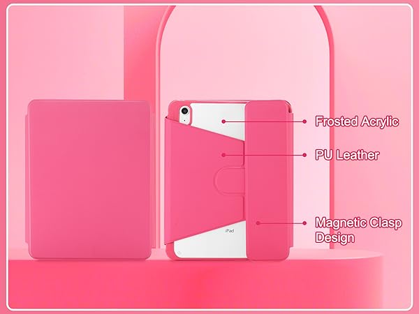 iPad 10th Gen Rotating Keyboard Case - Red-5-1