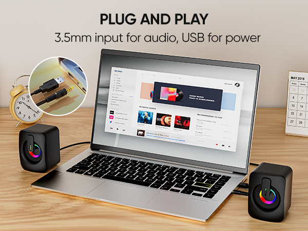 2.0 stereo computer speakers