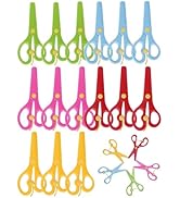 UCEC 15-Pack Kids Safety Scissors Ages 3-5 – Toddler Scissors for Kids, 5 Inch Plastic Scissor fo...