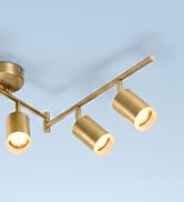 Bojim 6 Light Gold Track Lighting Kit, Modern LED Track Lighting Fixtures Ceiling, Flexibly Rotat...