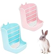 Hamiledyi Rabbit Hay Feeders Rack 2 in 1 Feeder Bowls Double Bunny Feed Holder Grass Food for Sma...