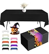Fixwal Plastic Table Cloth Disposable 9 Pack, 54 x 108 Inch Table Cloths, Halloween Party Decorat...