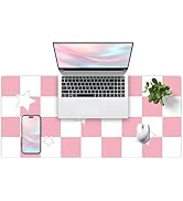 Large Desk Mat 35.4" x 15.7", PU Leather Desk Blotter for Keyboard and Mouse, Non-Slip Office Des...