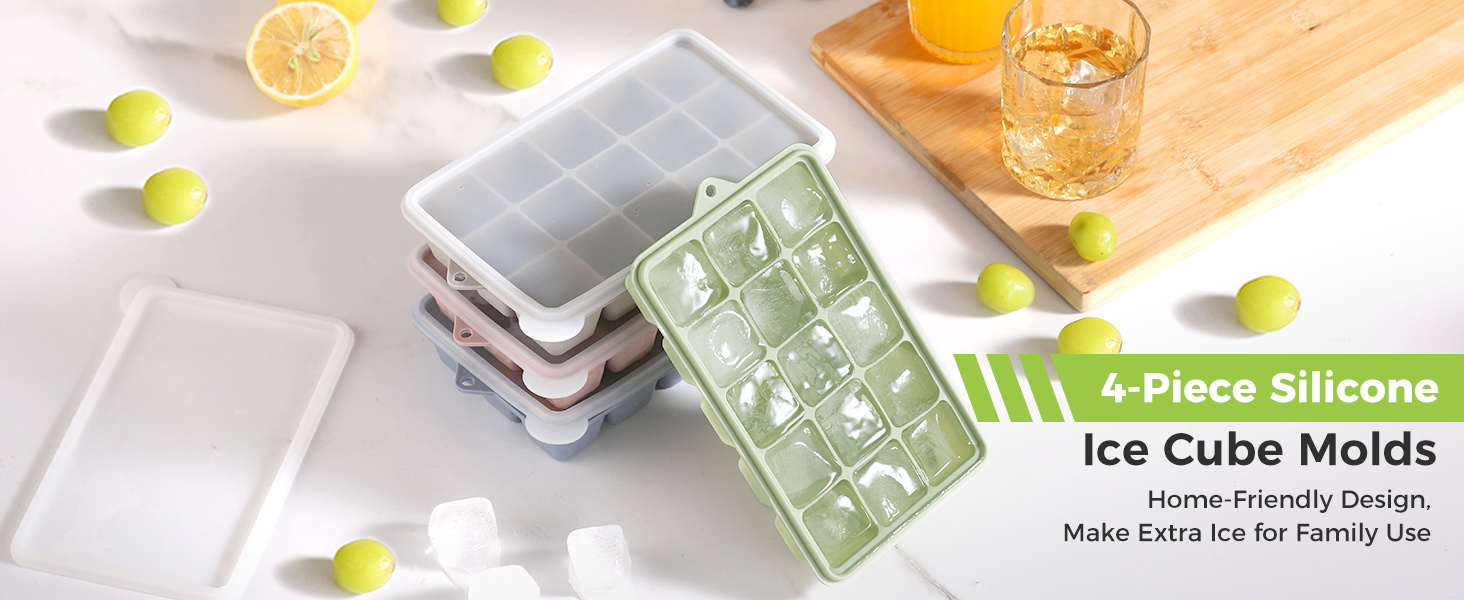 silicone ice cube trays with lid