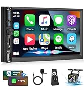 [Upgrade] Wireless Carplay Double Din Car Stereo, Podofo 7 Inch Touchscreen Car Radio with Wirele...