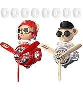 2Pcs Car Air Fresheners, Cute Bear Pilot Automotive Air Outlet Creative Car Perfume Diffuser, Aut...