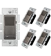 [5 Pack] BESTTEN Matte Brown Dimmer Wall Light Switch, Single Pole or 3-Way, Compatible with Dimm...