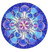 BOSOBO Round Mandala Mouse Mat, Small Circular Mousepad with Designs, Non-Slip Rubber Print with ...