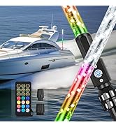 Nilight Boat Navigation Light 4FT Spiral LED Whip Lights 360° Visibility 2NM Coast Guard Complian...