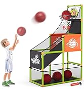 Arcade Basketball Game Set with Electronic Scoreboard&amp;LED Light: Boy Toys Basketball Hoop Indoor ...