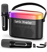 Karaoke Machine for Kids &amp; Adults with Lyrics Display Screen Portable Bluetooth 5.3 Karaoke Speak...