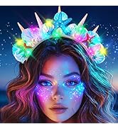 DRESBE Light Up Starfish Seashell Headband LED Mermaid Crown Headbands Glow Party Hair Accessorie...