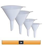 KongNai 4 Pieces Plastic Funnel Set for Kitchen and Automotive Use, Mini, Small, Medium and Large...