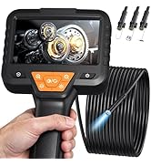 32.8FT Endoscope Camera with Light -IP67 Waterproof Borescope Inspection Camera with 4.3" IPS Scr...