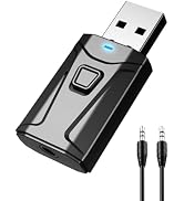 Tsnam USB Bluetooth Adapter for Car, Bluetooth Transmitter Receiver Plug &amp; Play, 3.5mm AUX Wirele...