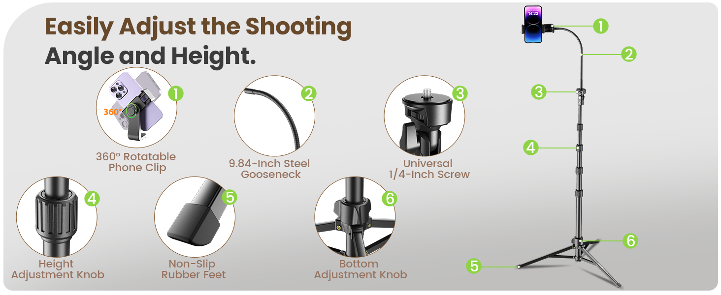 All components work in perfect harmony, suitable for multi-angle and multi-height shooting.