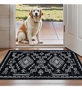 STARUIA Entryway Rug 2x3 Western - Door Mat Indoor Entrance Washable Rug, Black Aztec Tribal Clas...