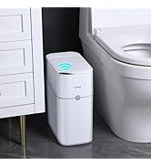 MOPUP Bathroom Trash Can, Automatic Bagging Garbage Can, 3.5 Gallon Slim Smart Small Plastic Tras...