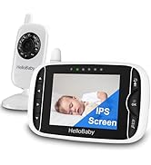 Video Baby Monitor with Camera and Audio, 3.2Inch LCD Display, Infrared Night Vision, Two-Way Aud...