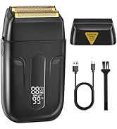 HIENA PRO Professional Reciprocating Electric Shaver for Men, Cordless Beard Trimmer &amp; Bald Head ...
