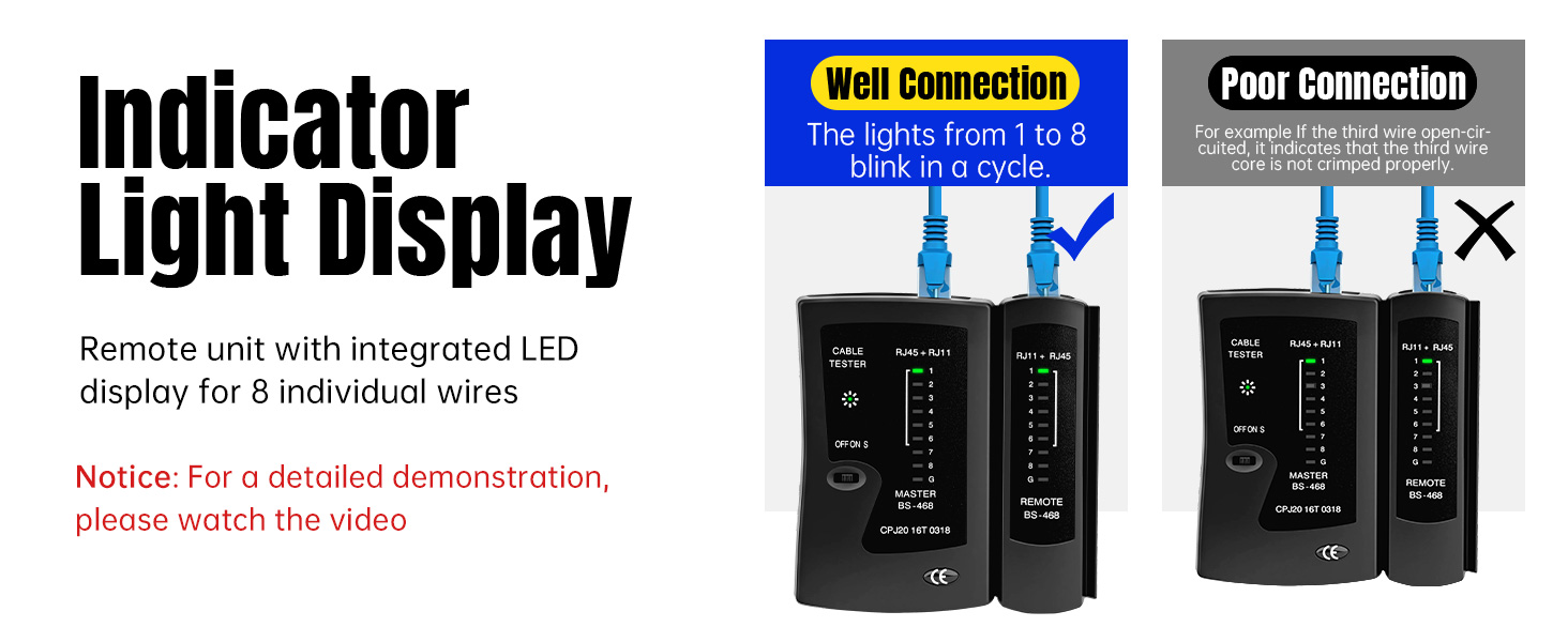 The clear LED array (1-8 and G) provides immediate