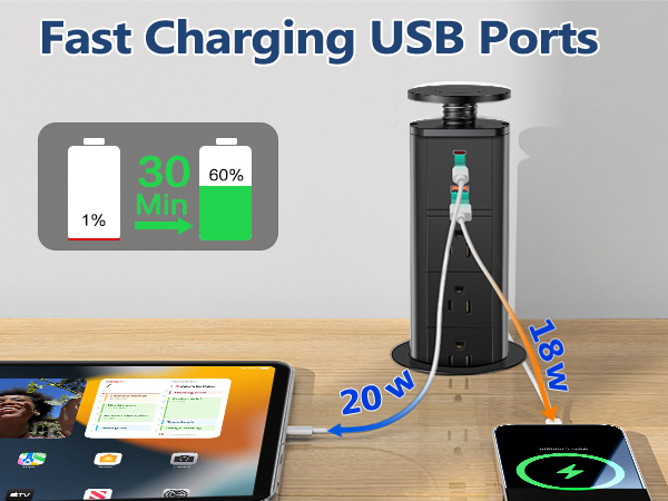 pop up outlet for desk