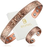 BioMag Copper Bracelet &amp; Ring for Women, 99.99% Pure Copper Magnetic Bracelet Lymphatic Drainage ...