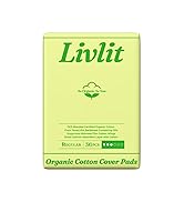 Livlit Regular Size Ultra Thin Sanitary Pads, 100% Organic Cotton from Texas, Powerful Leak Prote...