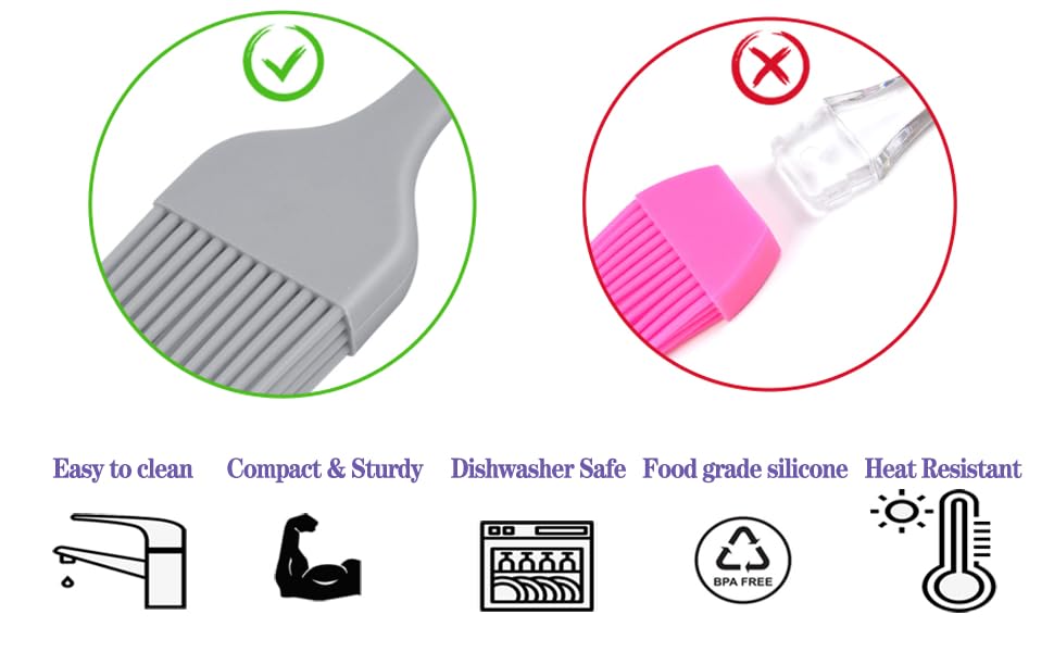 silicone pastry brushes dishwasher safe heat resistant