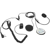 HELETUL Walkie Talkie Helmet Headset 2 Pin 2-Way Radio Kit Earpiece Mic Bicycle Bike Full Face Mo...