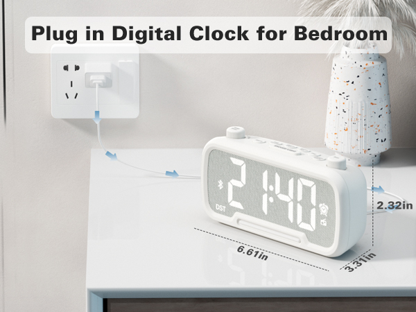 Plug in digital clock radio
