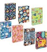 7 Pack Stretchable Book Covers, Jumbo Book Sleeves for Textbook Hardcover Books up to 9 x 11 Inch...