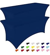 Smiry 2 Pack Spandex Table Cloth 6FT, Elastic Fitted Stretch Tablecloths for Rectangle Tables, Wa...