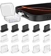 15 Pack USB C Dust Plug Cover for iPhone 17 17e Air 16 16e 15 Pro Max, Silicone Cover Waterproof ...