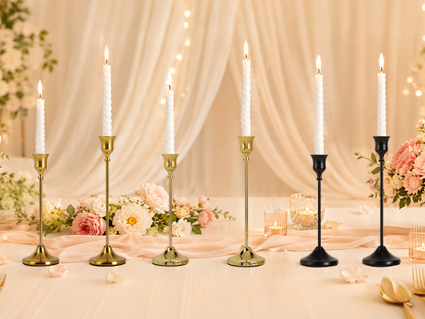 Candlestick Holders Vintage Centerpiece/Gold Antique Moody Decor/Decoration for Christmas