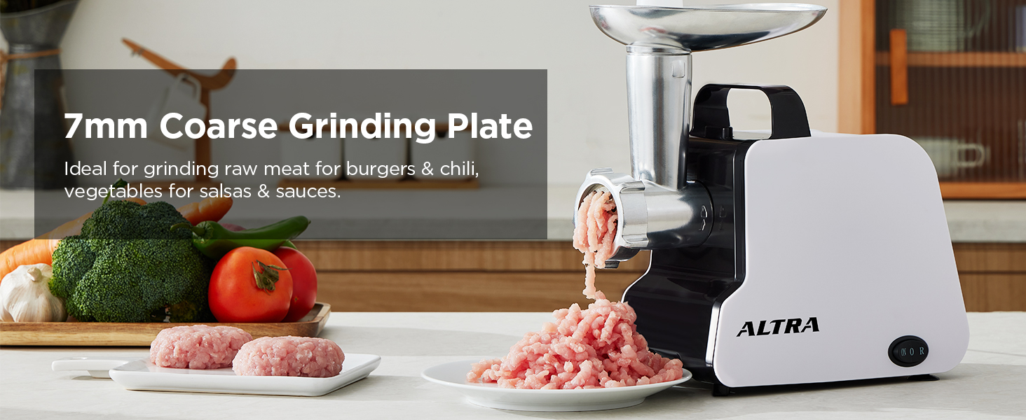ALTRA LIFE electric meat grinder with 7mm Coarse Grinding Plate