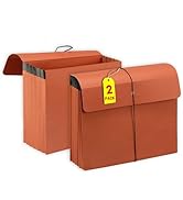 2 Packs Expanding File Folder with Flap and Cord Closure,5 Inch Expansion Accordion File Organize...