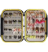Lilureena Fly Fishing Fly Kit with Tackle Dry/Wet Fly Handcrafted Fly Fishing Lure Fly, Streamer ...