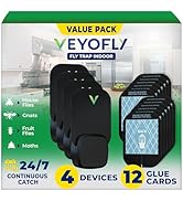 VEYOFLY Fly Trap Indoor, Fruit Fly Traps for Indoors, (4 Device + 12 Refills) Gnat Traps for Hous...