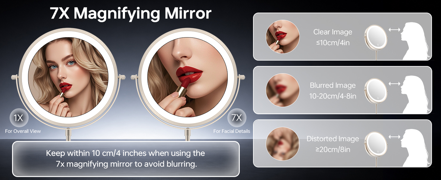 Height Adjustable Makeup Mirror