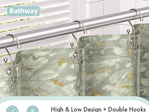 double shower curtain hooks