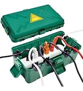Hrensaw Medium Outdoor Electrical Box(10.6x5.7x4.9inch),Weatherproof Connection Box w/6 Cable Ent...