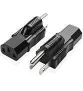 JSADZKJ NEMA 5-15P to IEC320 C13 Power Adapter,NEMA 5-15P Male Plug to C13 Female Receptacle Conn...